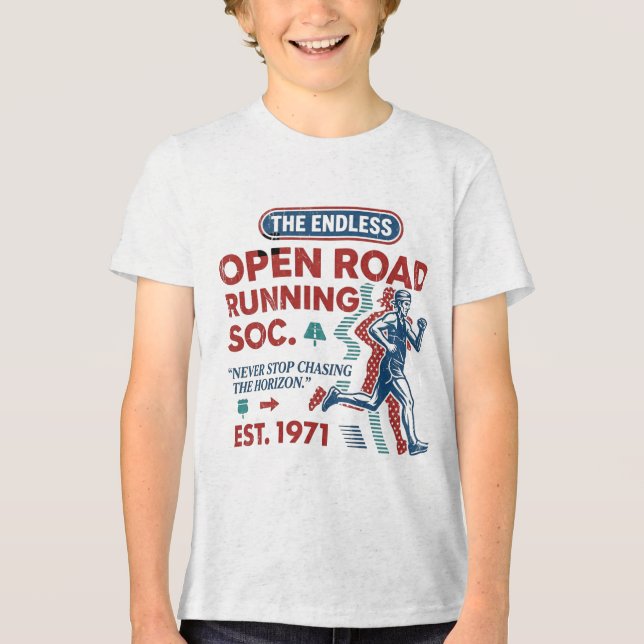 Vintage Open Road Running Club Retro Runner Tee (Front)
