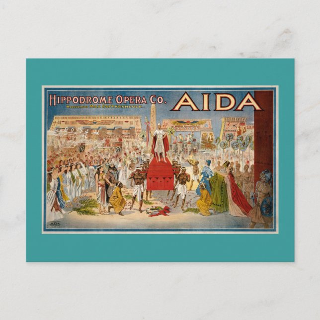 Vintage Opera Aida Artwork Postcard (Front)