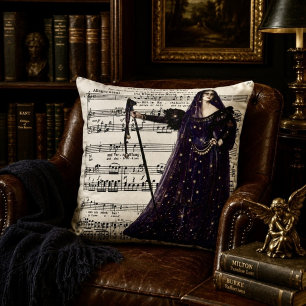 Vintage Opera Gothic Queen of the Night Art Cushion