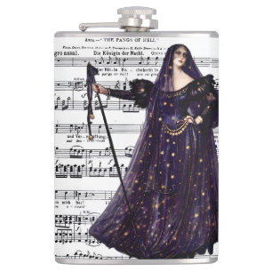 Vintage Opera Gothic Queen of the Night Art Hip Flask