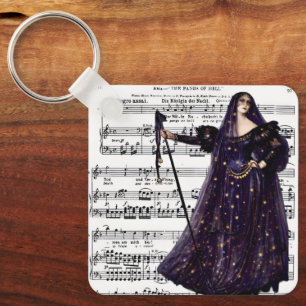 Vintage Opera Gothic Queen of the Night Art  Key Ring