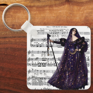 Vintage Opera Gothic Queen of the Night Art  Key Ring