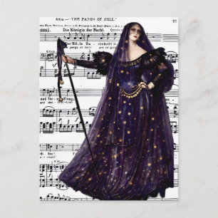 Vintage Opera Gothic Queen of the Night Art  Postcard
