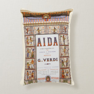 Vintage Opera Music, Egyptian Aida by Verdi Decorative Cushion