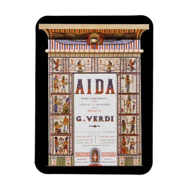 Vintage Opera Music, Egyptian Aida by Verdi Magnet (Vertical)