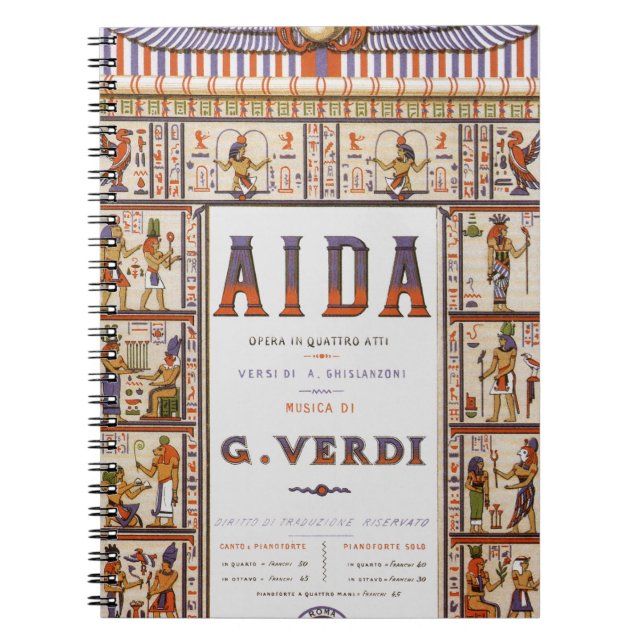 Vintage Opera Music, Egyptian Aida by Verdi Notebook (Front)