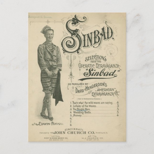 Vintage Opera Sinbad Postcard (Front)