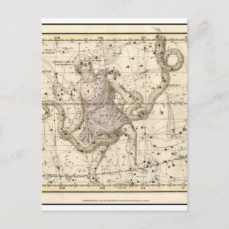 Vintage Ophiuchus Constellation Zodiac Postcard