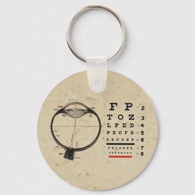 Vintage Ophthalmologist Key Ring (Front)