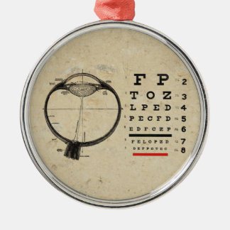 Vintage Ophthalmologist Optometry Eye Chart Metal Tree Decoration