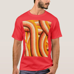 Vintage Orange 70s Style Rainbow Stripes Graphic T-Shirt