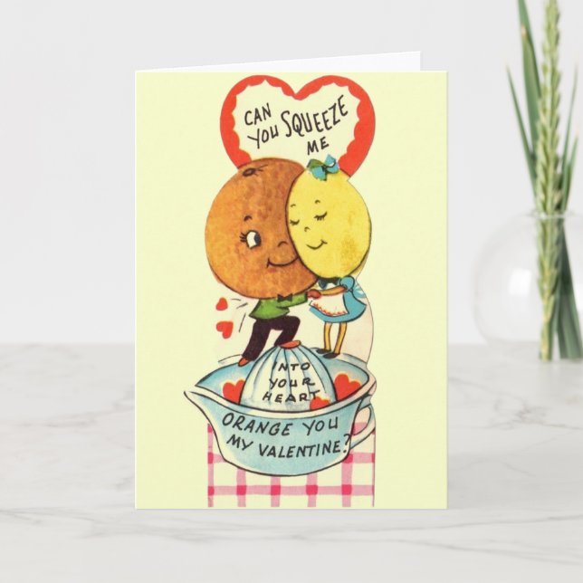 Vintage Orange and Lemon Valentine's Day Card (Front)