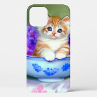 Vintage Orange and White Kitten Illustration