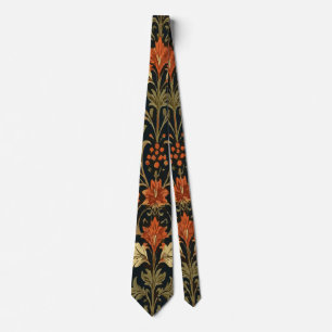 Vintage Orange and Yellow Floral, Elegant Tie