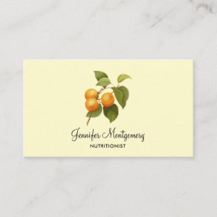 Vintage Orange Apricots Watercolor Drawing Business Card