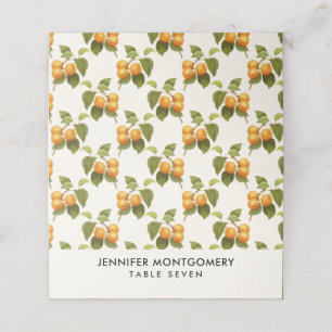 Vintage Orange Apricots Watercolor Pattern Place Card