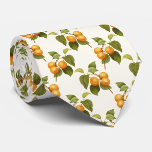 Vintage Orange Apricots Watercolor Pattern Tie