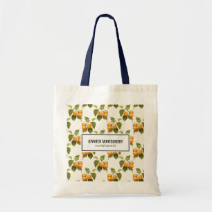 Vintage Orange Apricots Watercolor Pattern Tote Bag