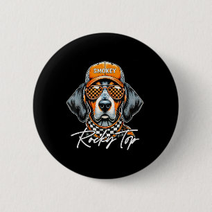 Vintage Orange Blooded Tennessee Dog Lover Rocky T 6 Cm Round Badge