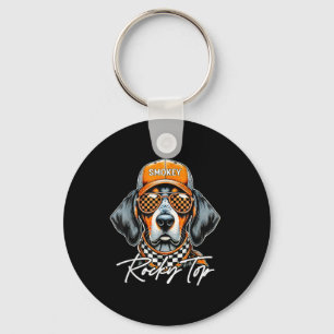 Vintage Orange Blooded Tennessee Dog Lover Rocky T Key Ring