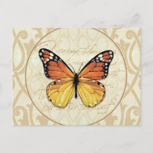 Vintage Orange Butterfly Postcard