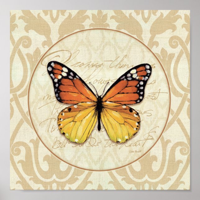 Vintage Orange Butterfly Poster (Front)