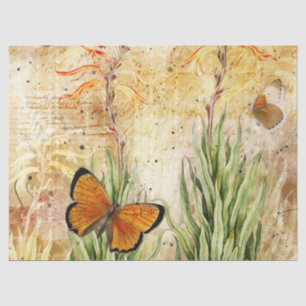Vintage Orange Butterfly Tissue Paper