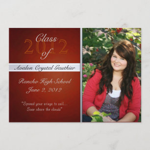 Vintage Orange Class Of  Graduation Invitations