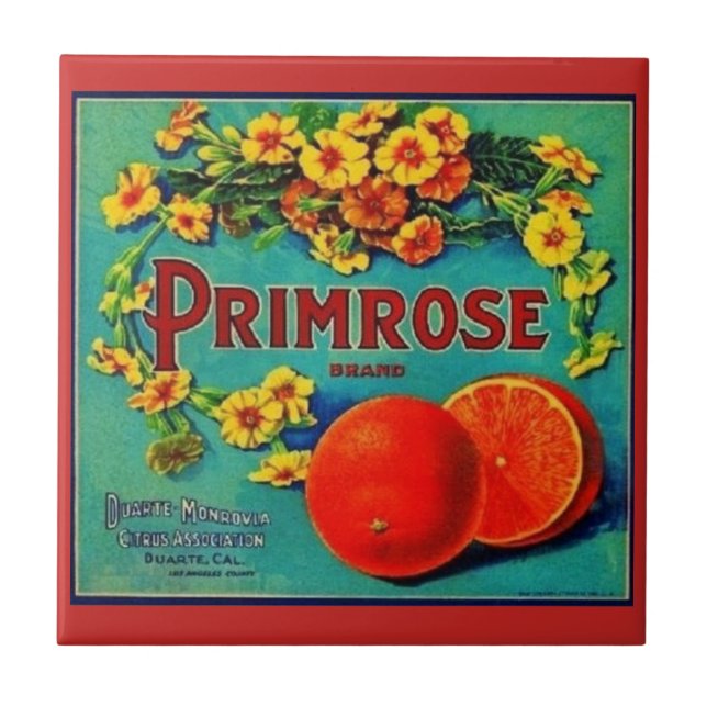 Vintage orange company sign Ceramic tile (Front)