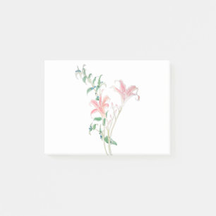 vintage orange daylily ink watercolor post-it notes