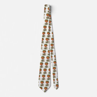 Vintage Orange Fritillaria Flowers Basilius Besler Tie