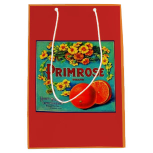 Vintage orange fruit advertisement label red medium gift bag