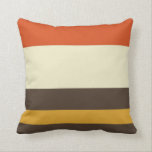 Vintage Orange Grey Yellow Cream Striped Pattern Cushion<br><div class="desc">Vintage Orange Grey Yellow Cream Striped Pattern</div>