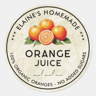 Vintage orange juice ingredients canning label
