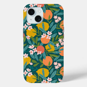 Vintage Orange & Lemon Blossom Pattern iPhone 15 Case