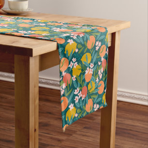 Vintage Orange & Lemon Blossom Pattern Medium Table Runner