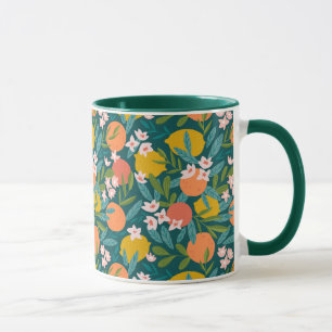 Vintage Orange & Lemon Blossom Pattern Mug