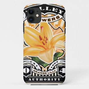 Vintage Orange Lilly Stamp Art iPhone 11 Case