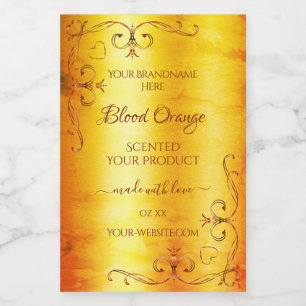 Vintage Orange Marble Product Label Ornate Corners