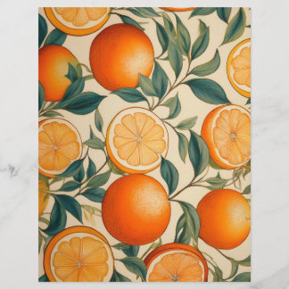 Vintage Orange Pattern Stationary Paper