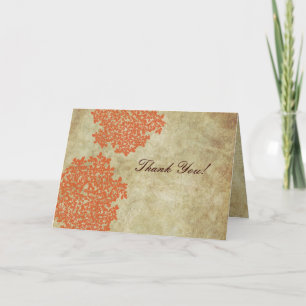 Vintage Orange Queen Ann's Lace Thank You Card