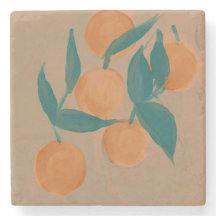 vintage orange rustic coaster