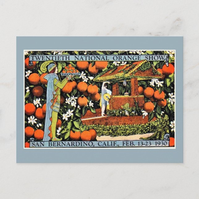 Vintage orange show expo San Bernardino Postcard (Front)