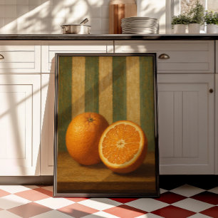 Vintage Orange Still Life Wall Art Citrus Print