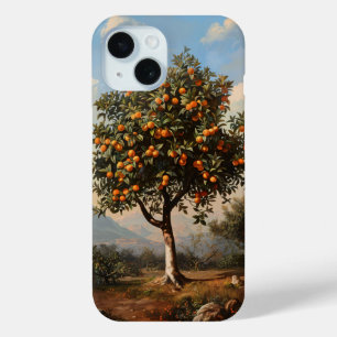 Vintage Orange Tree Landscape Painting iPhone 15 Case