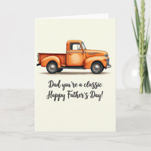 Vintage Orange Truck Dad Card