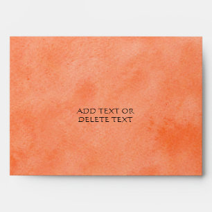 Vintage Orange Watercolor Peonies Wedding Envelope