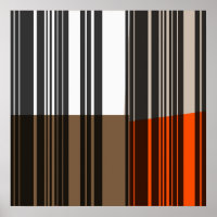 Vintage Orange White Grey Black Stripes Art