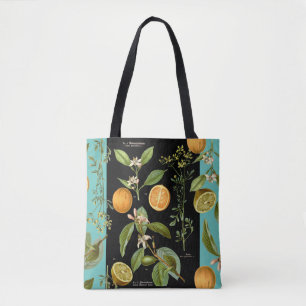 Vintage Oranges and Lemons Colour Choice Accent Tote Bag