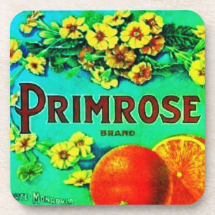 Vintage oranges fruit advertisement label coaster